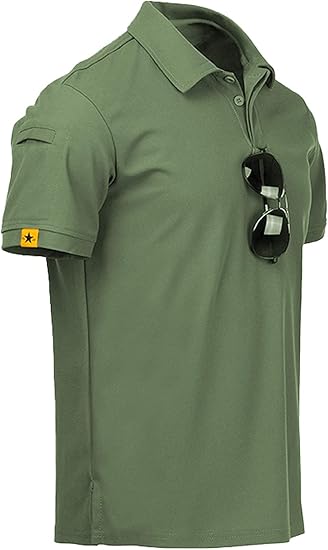 Hommes Polos Manches Courtes Évacuation de l’humidité Golf Polo Chemise à col athlétique Tennis T-Shirt