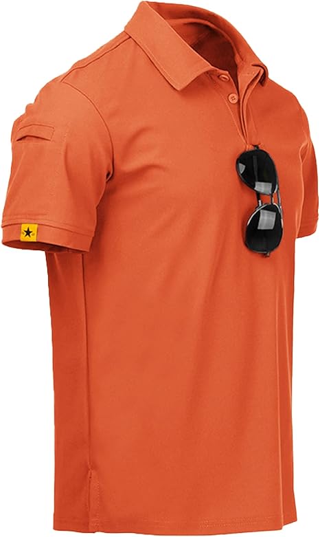 Hommes Polos Manches Courtes Évacuation de l’humidité Golf Polo Chemise à col athlétique Tennis T-Shirt